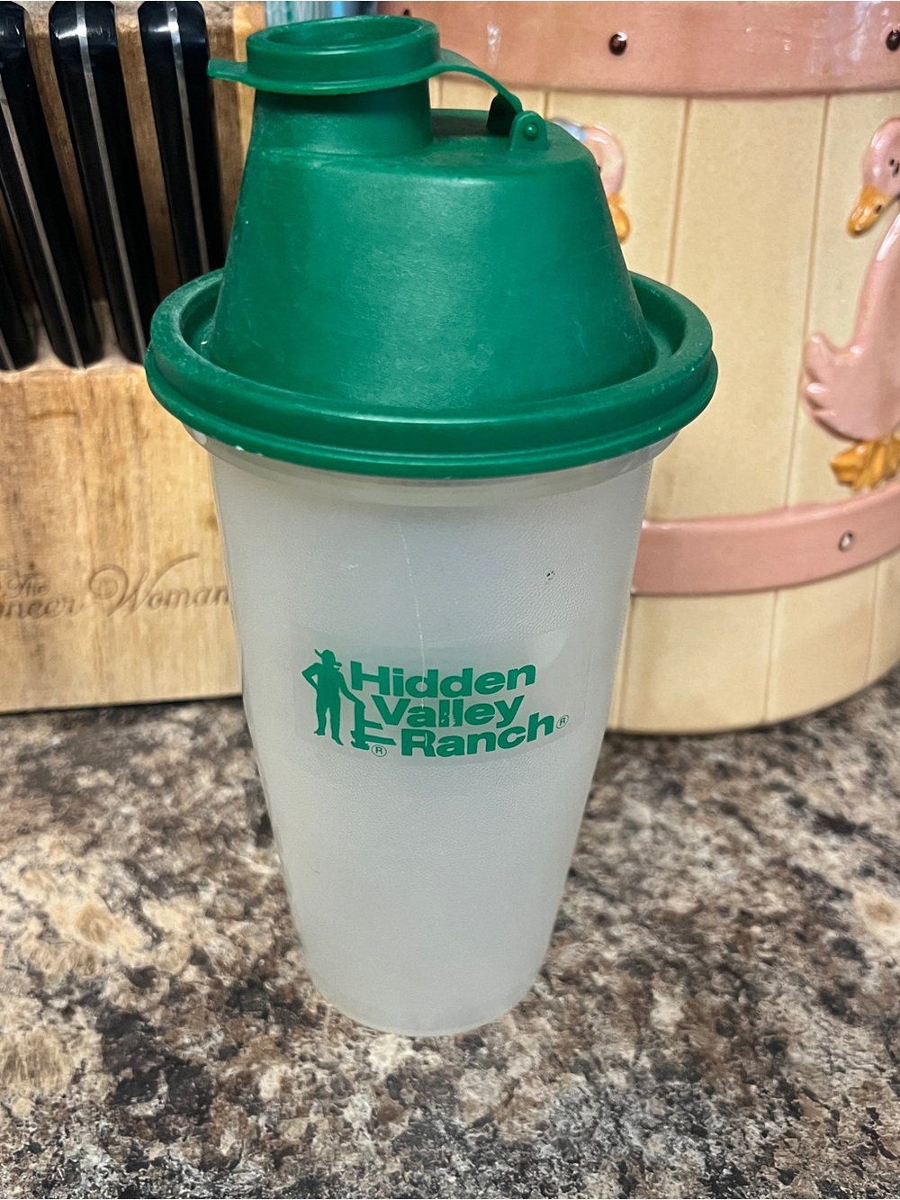 Vintage Hidden Valley Ranch Green & White Dressing Shaker Bottle